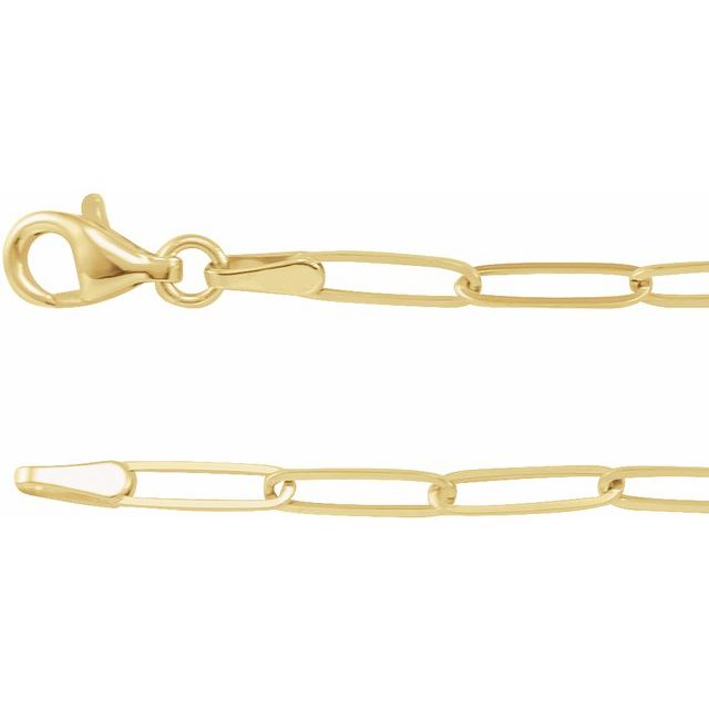 14K Yellow Gold 2.6 mm Paperclip-Style 18