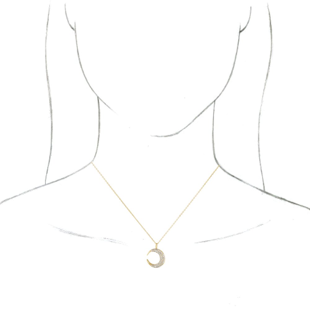 
                  
                    14K White 1/3 CTW Natural Diamond Crescent Moon 16-18" Necklace
                  
                