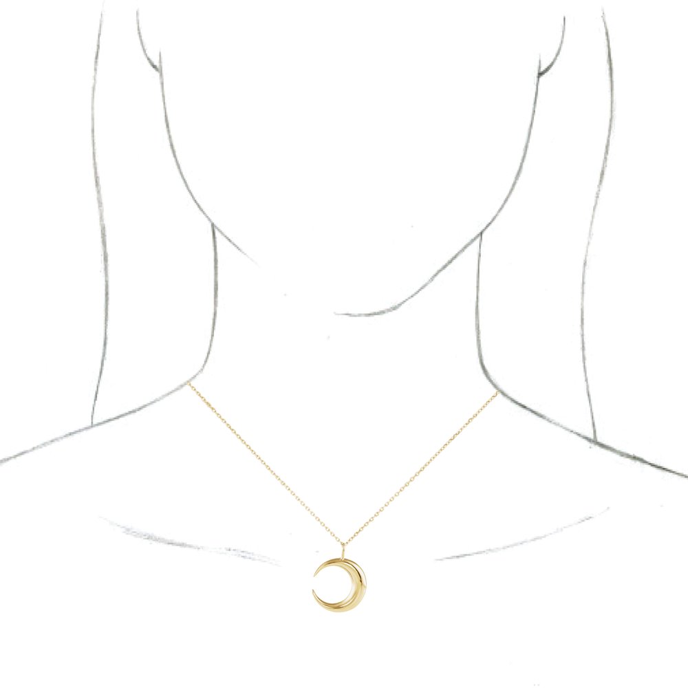 
                  
                    14K Yellow Crescent Moon 16-18" Necklace
                  
                