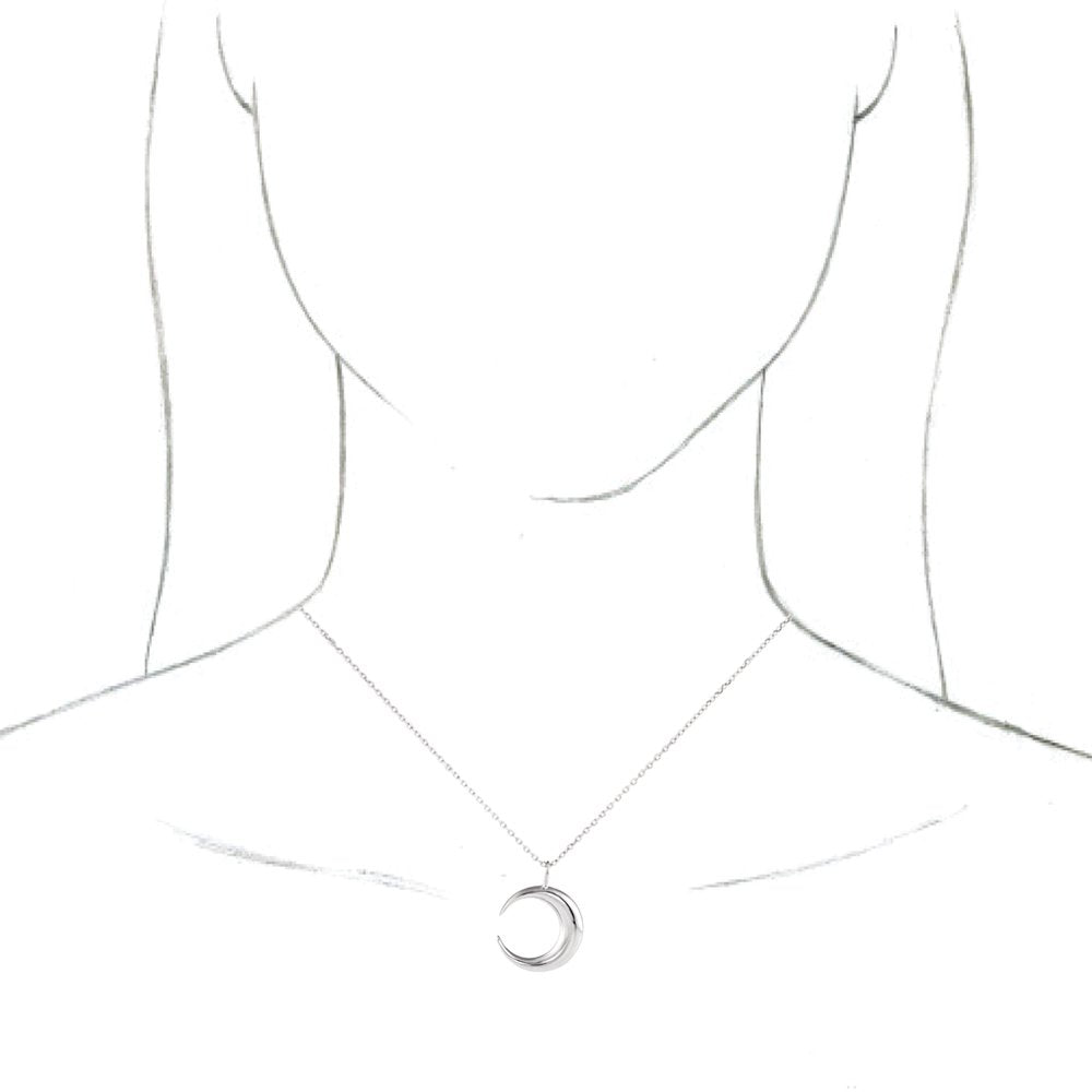 
                  
                    Sterling Silver Crescent Moon 16-18" Necklace
                  
                