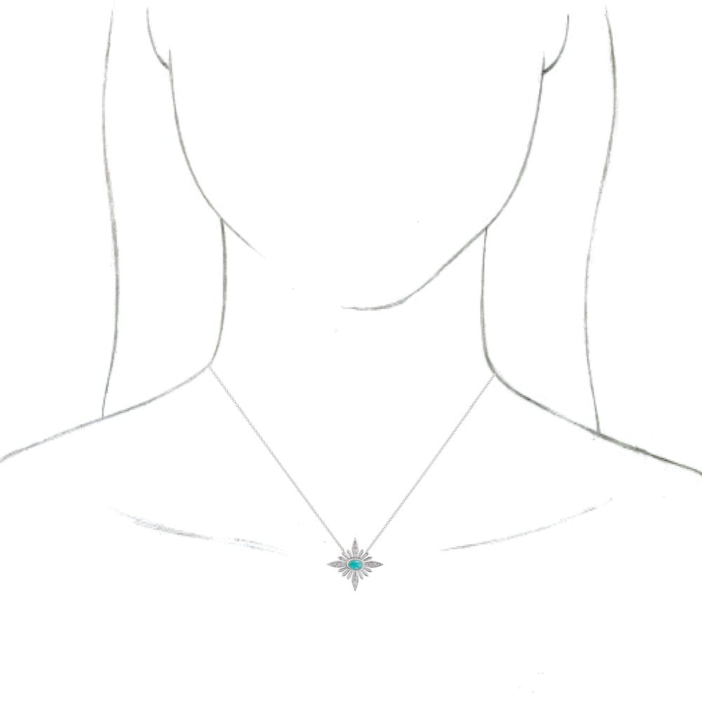 
                  
                    Sterling Silver Natural Turquoise & .08 CTW Natural Diamond 16-18" Necklace
                  
                