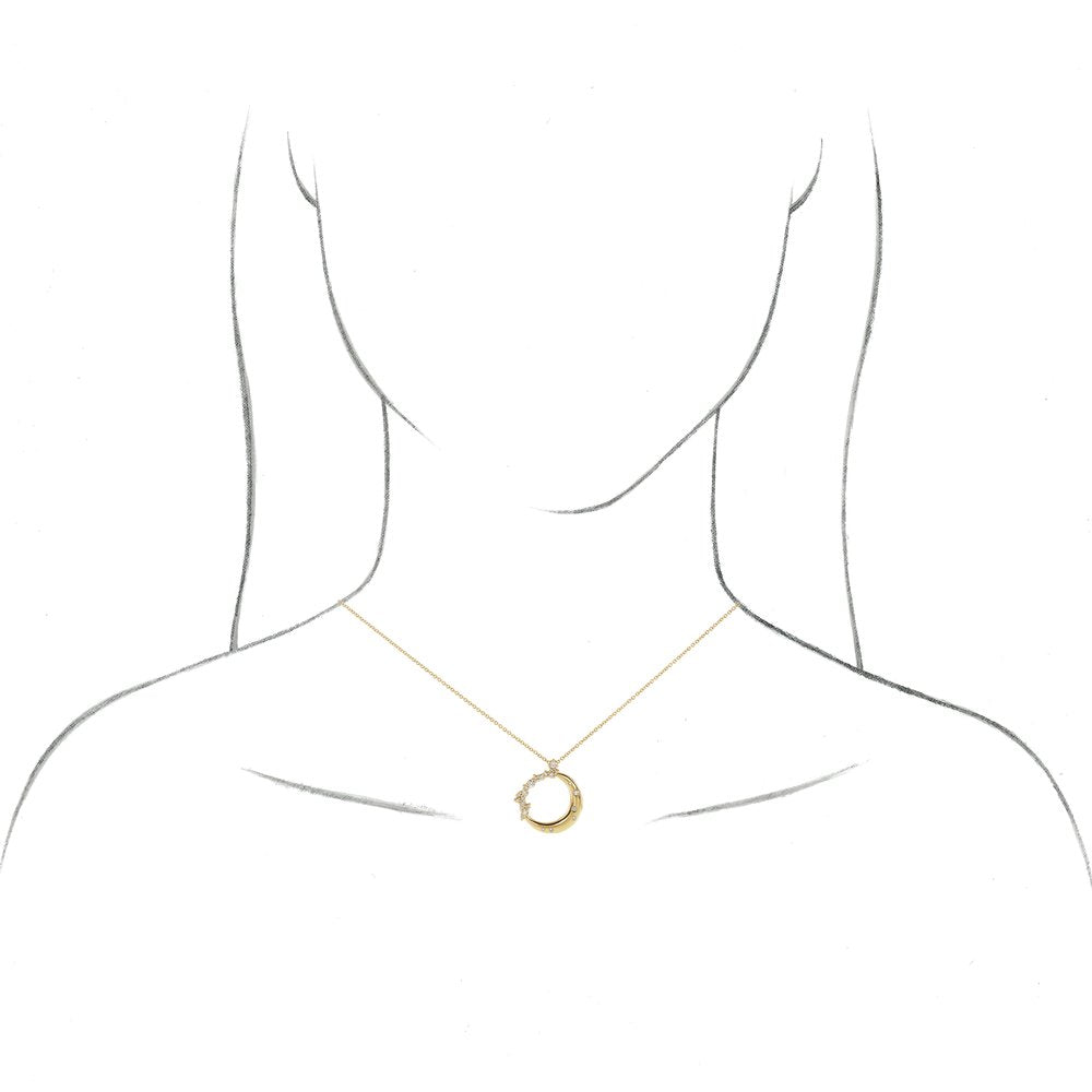 
                  
                    14K Yellow 1/4 CTW Natural Diamond Crescent Moon 16-18" Necklace
                  
                