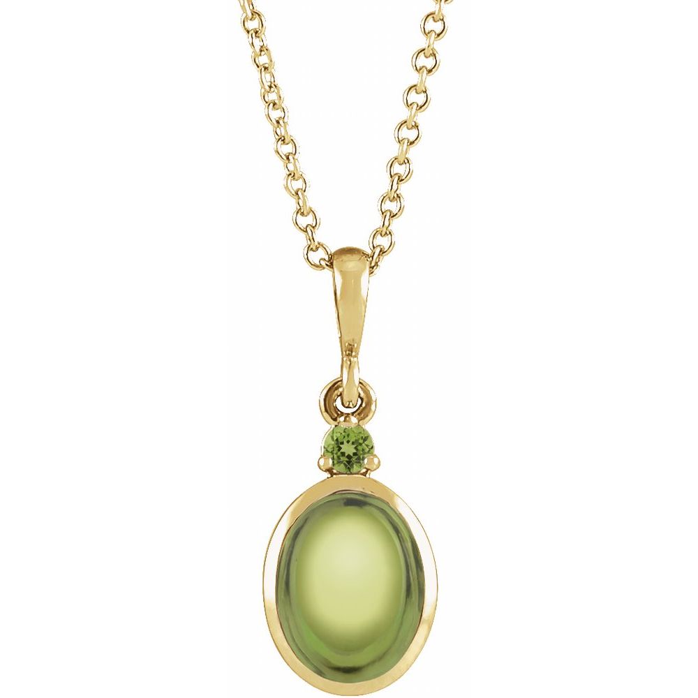 14K Yellow 5x3 mm Natural Peridot 18" Necklace