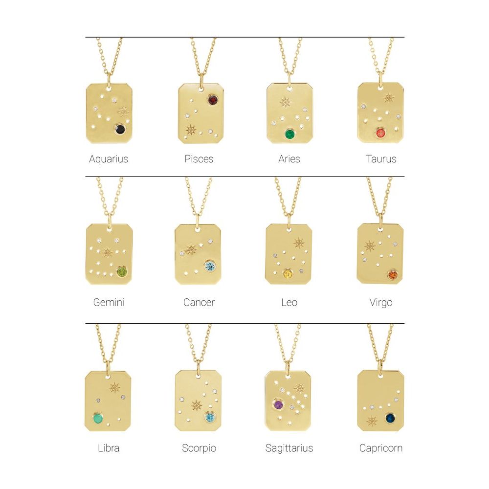 
                  
                    14k Yellow Zodiac Constellation Necklace
                  
                