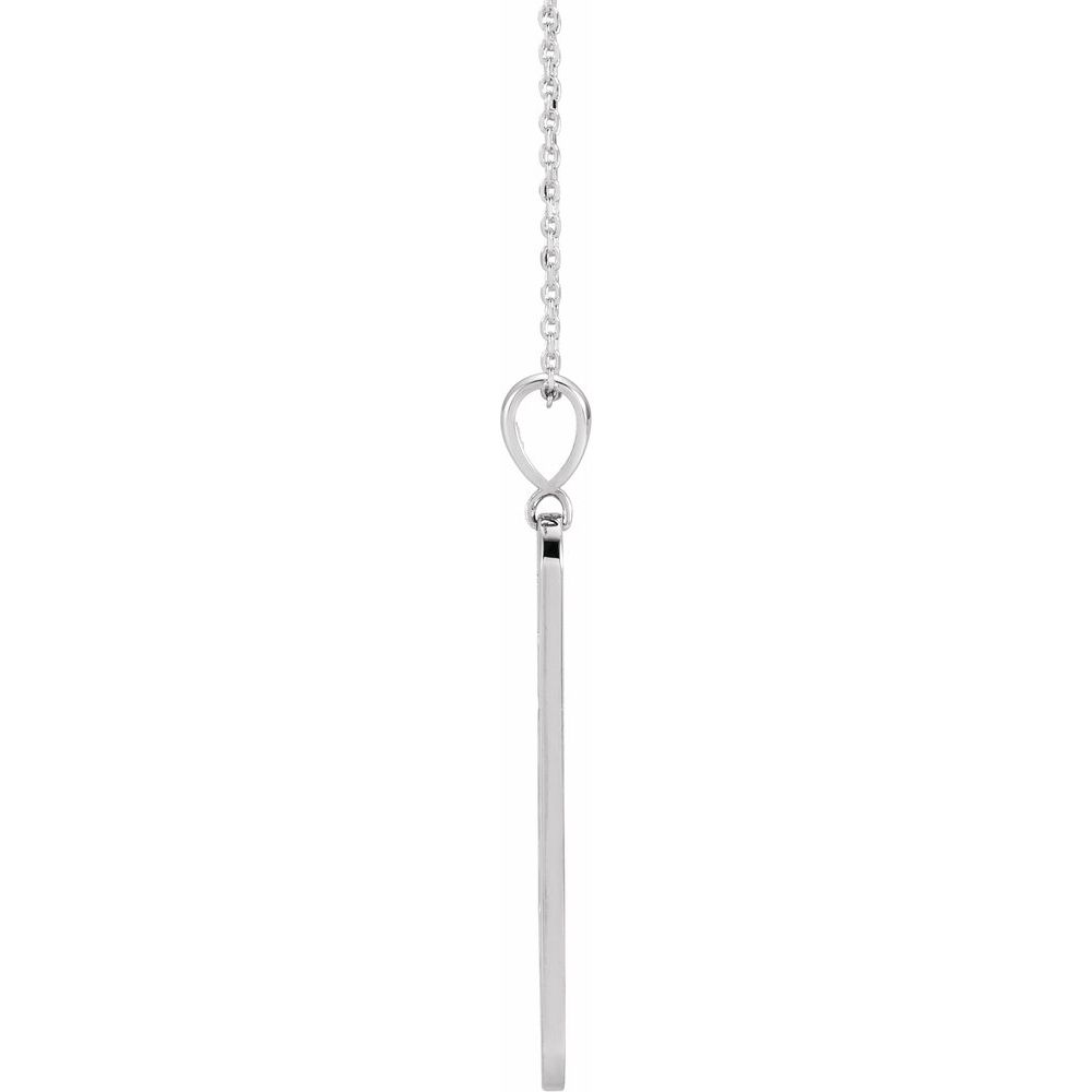 Sterling Silver .01 CTW Natural Diamond Moon Phase Bar 16-18" Necklace