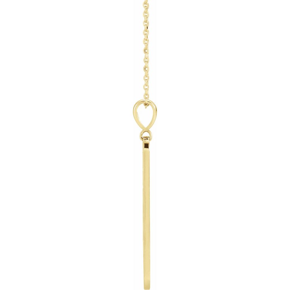 14K Yellow .01 CTW Natural Diamond Moon Phase Bar 16-18" Necklace