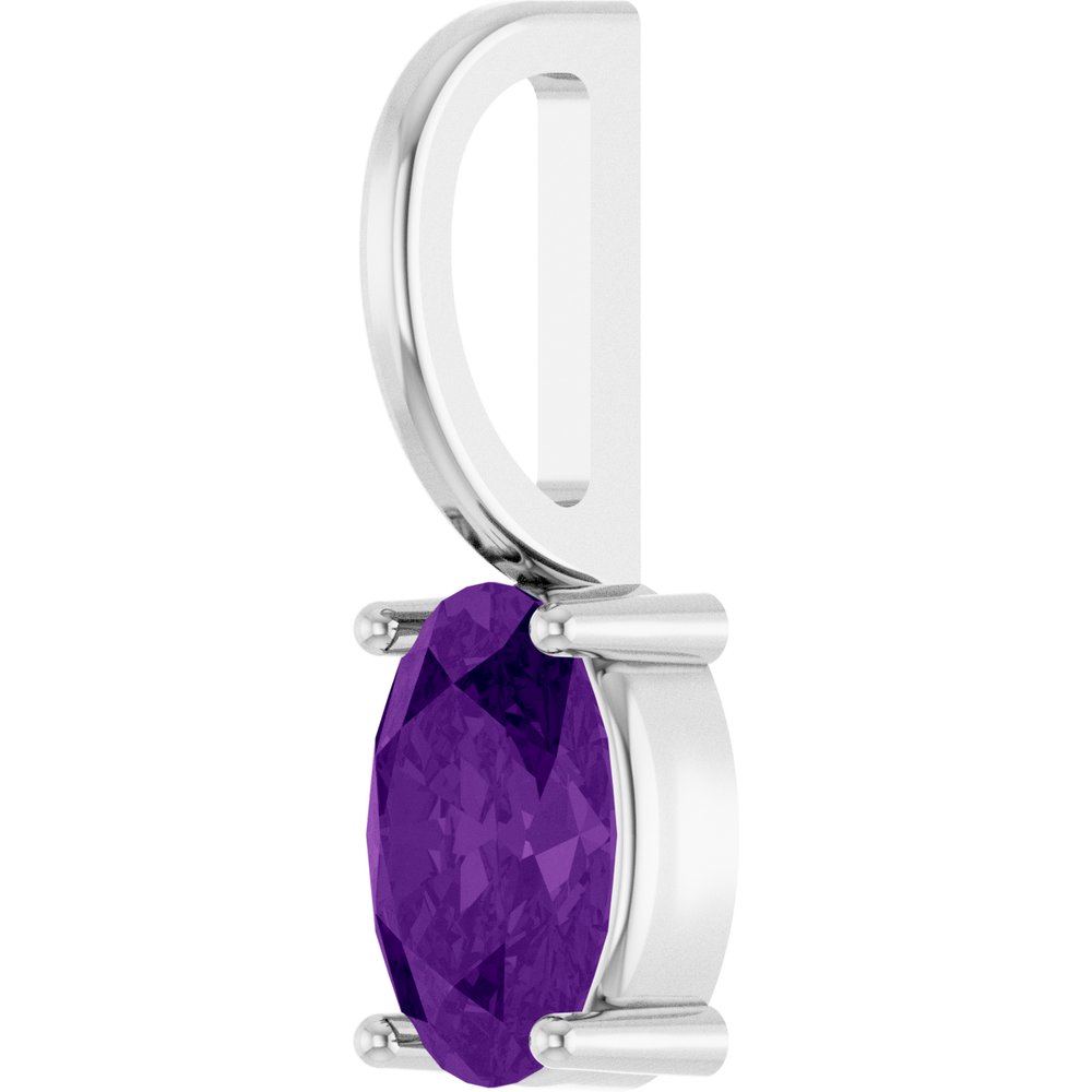 
                  
                    Sterling Silver 6x4 mm Natural Amethyst Charm/Pendant
                  
                