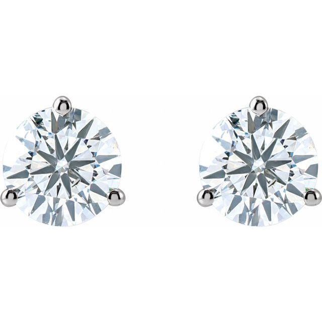 14K White 3 CTW Lab-Grown Diamond Stud Earrings