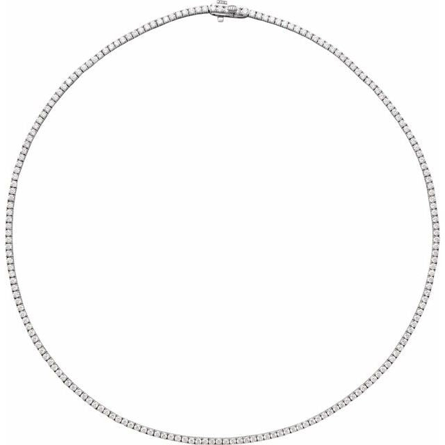 5 7/8 ctw Lab-Grown Diamond Line Necklace, 14K White Gold, 16 in
