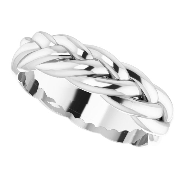 
                  
                    14K White 6 mm Woven-Design Band Size 10
                  
                