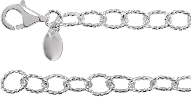 Sterling Silver 4.5 mm Knurled Cable 24