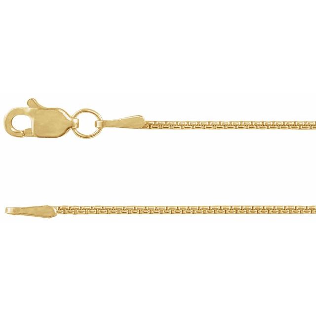1 mm Rounded Box Chain in 14K Yellow Gold, 18 Inches