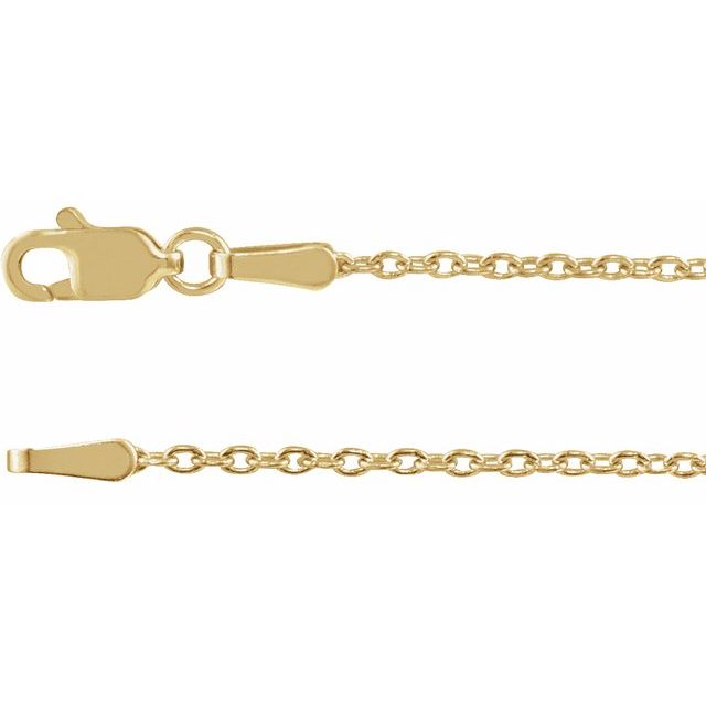14K Yellow 1.4 mm Cable 18" Chain