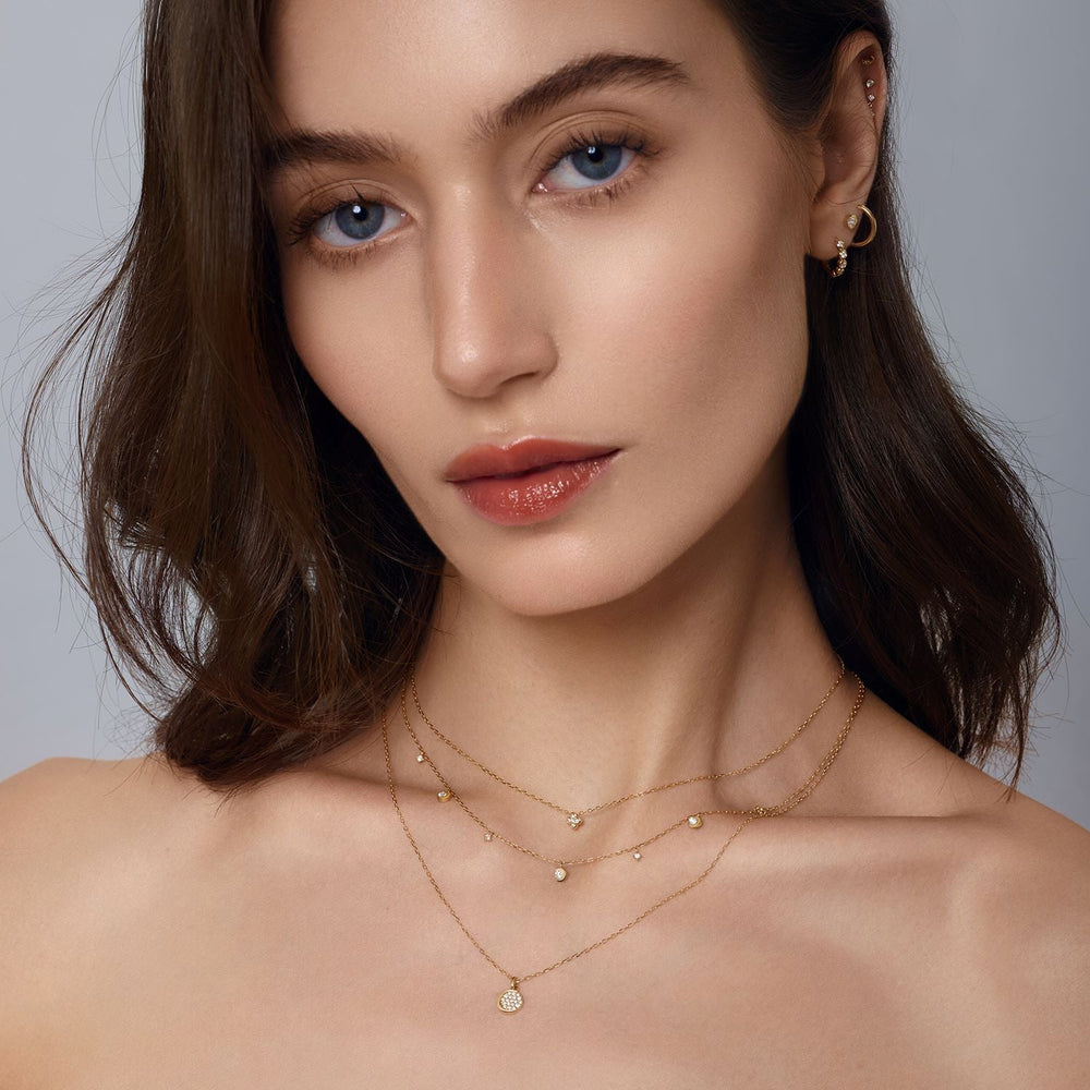 
                  
                    Elegant 14K Solid Gold Lab-Grown Diamond Clover Pendant Necklace Delicate Fine Jewelry
                  
                