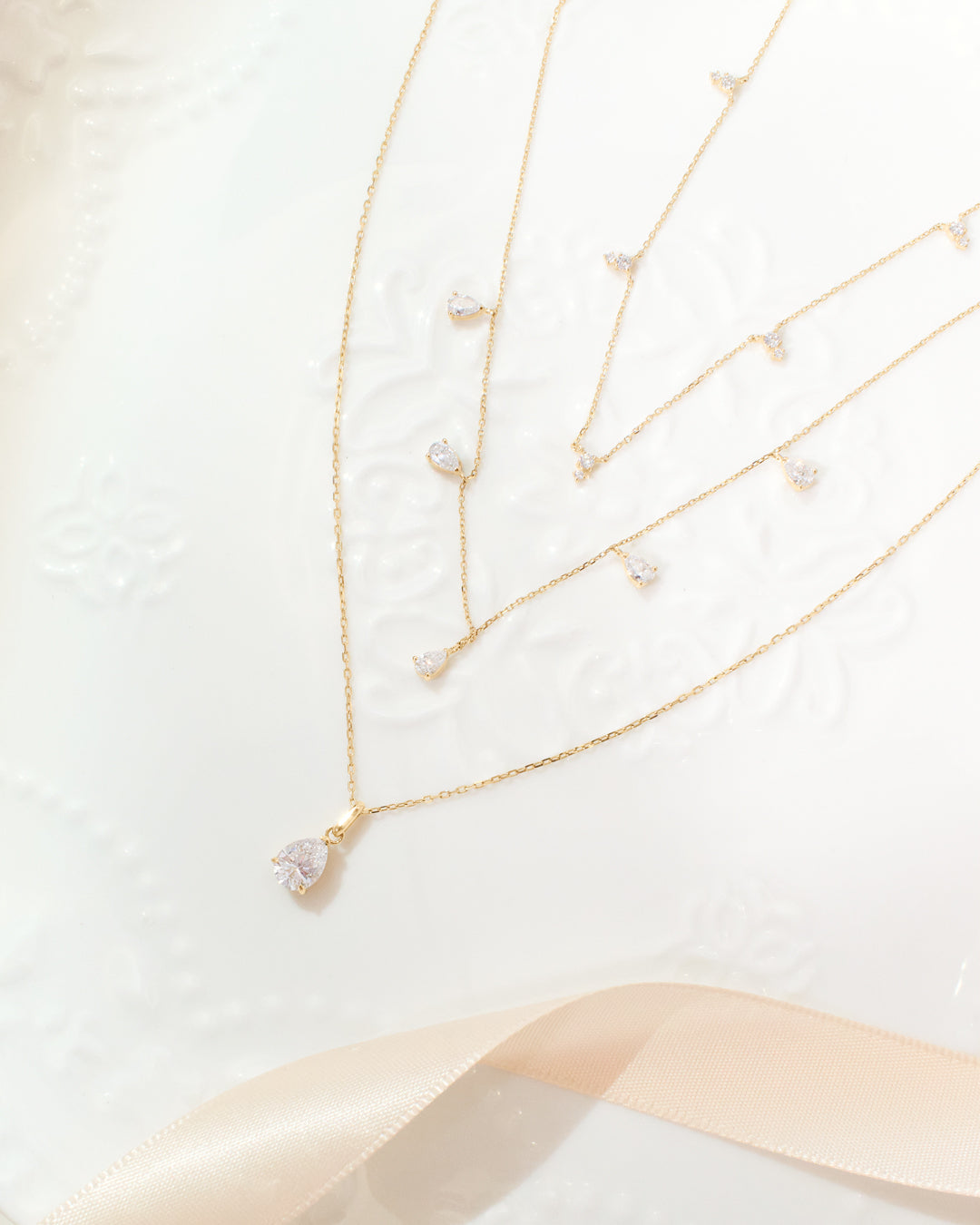 Elegant Solene Lab Grown Diamond Necklace: Dainty, Sparkly, 14K Gold
