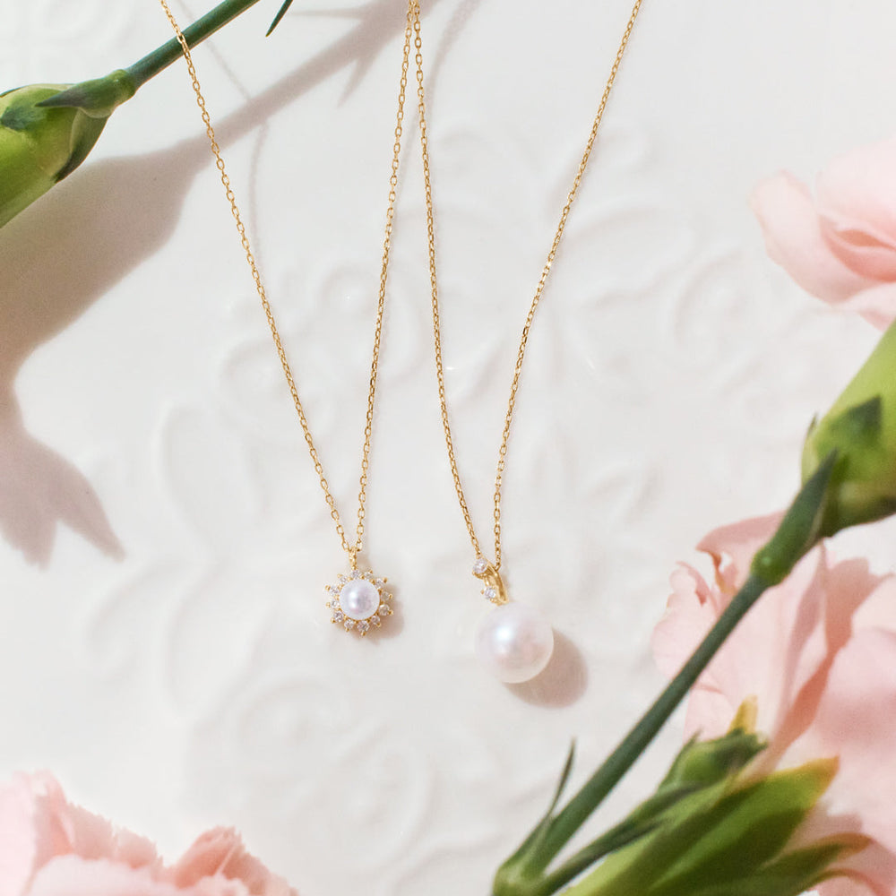 NAIA | Pearl with Lab Grown Diamond Accent Necklace