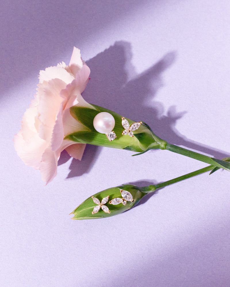
                  
                    Pearl with Lab Grown Diamond Accent Single Stud Earrings
                  
                