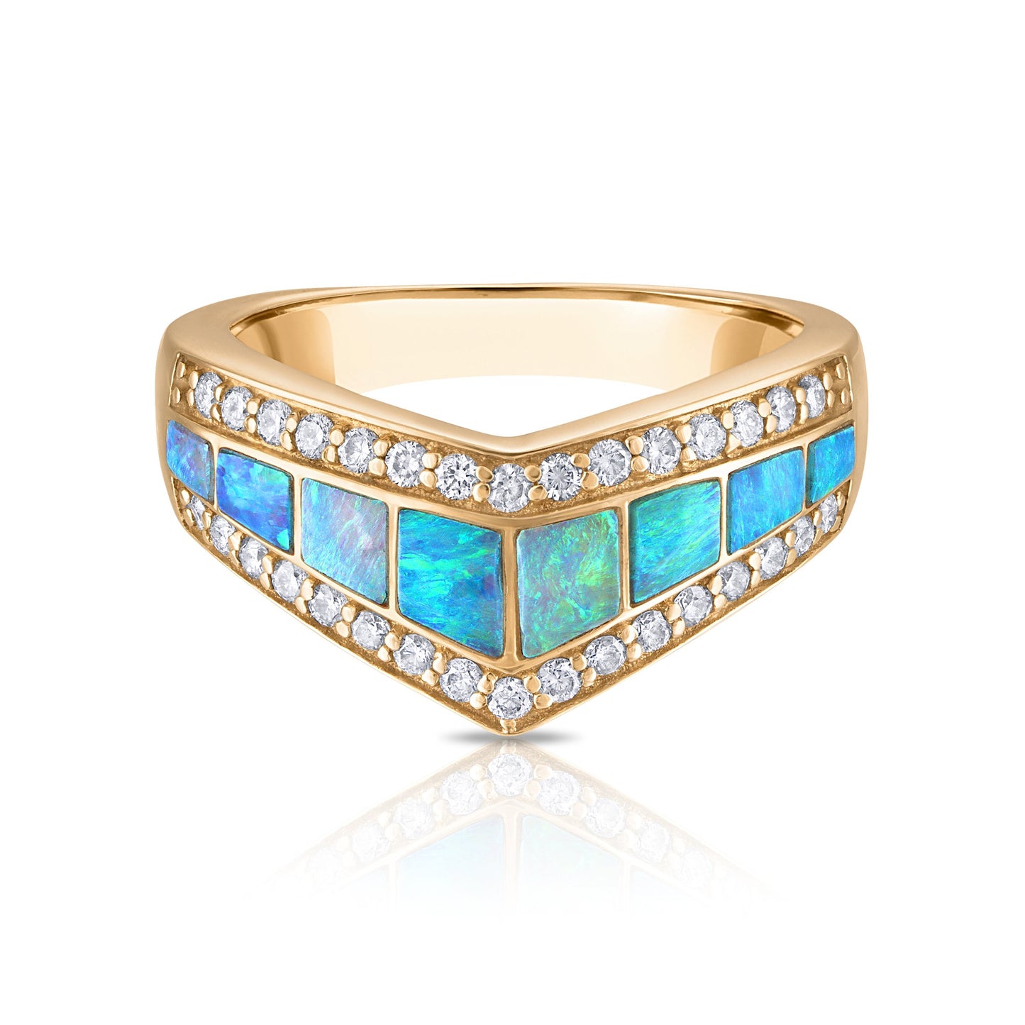Australian Opal Aurora Cascade Ring