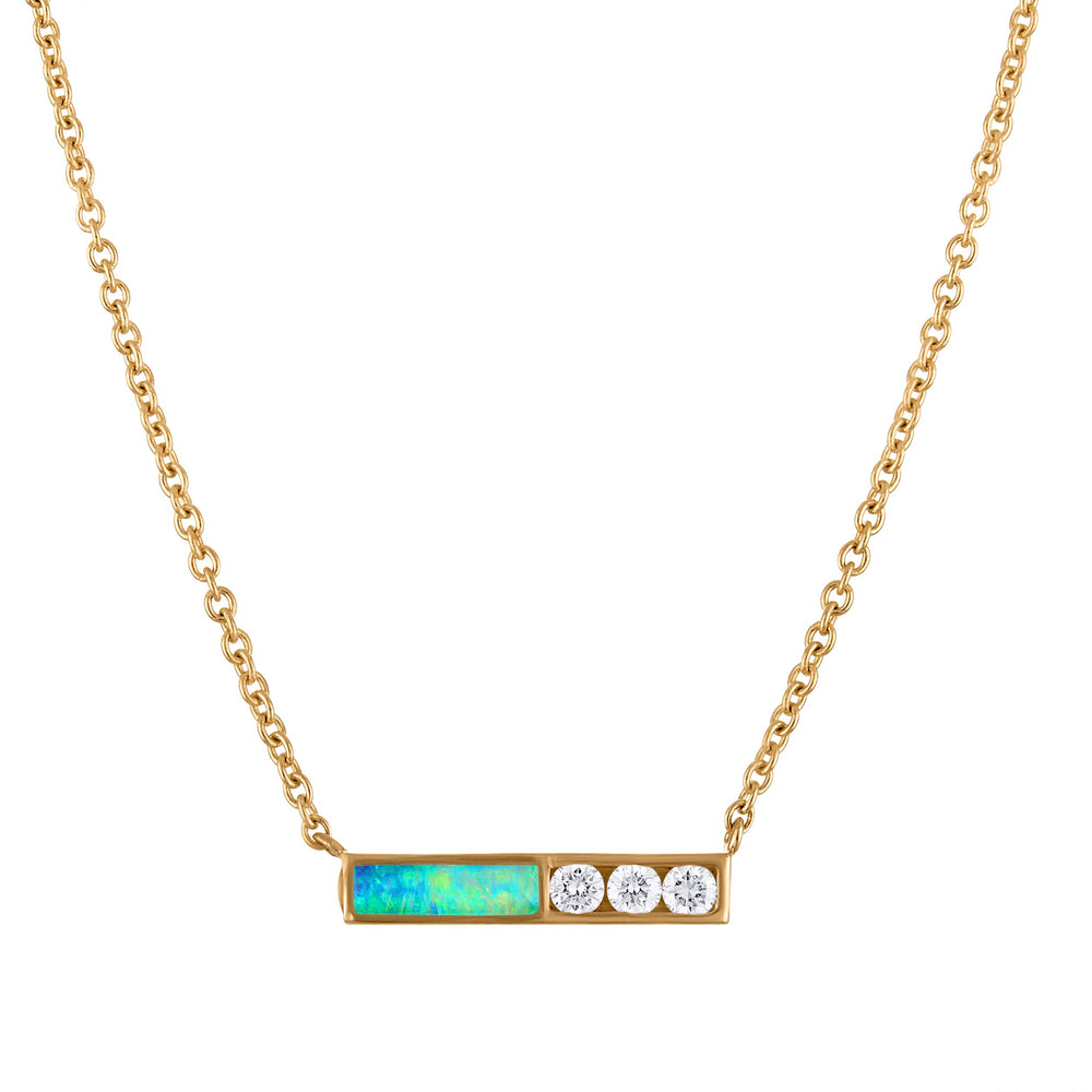 Australian Opal Bar of Light Necklace (with chain)