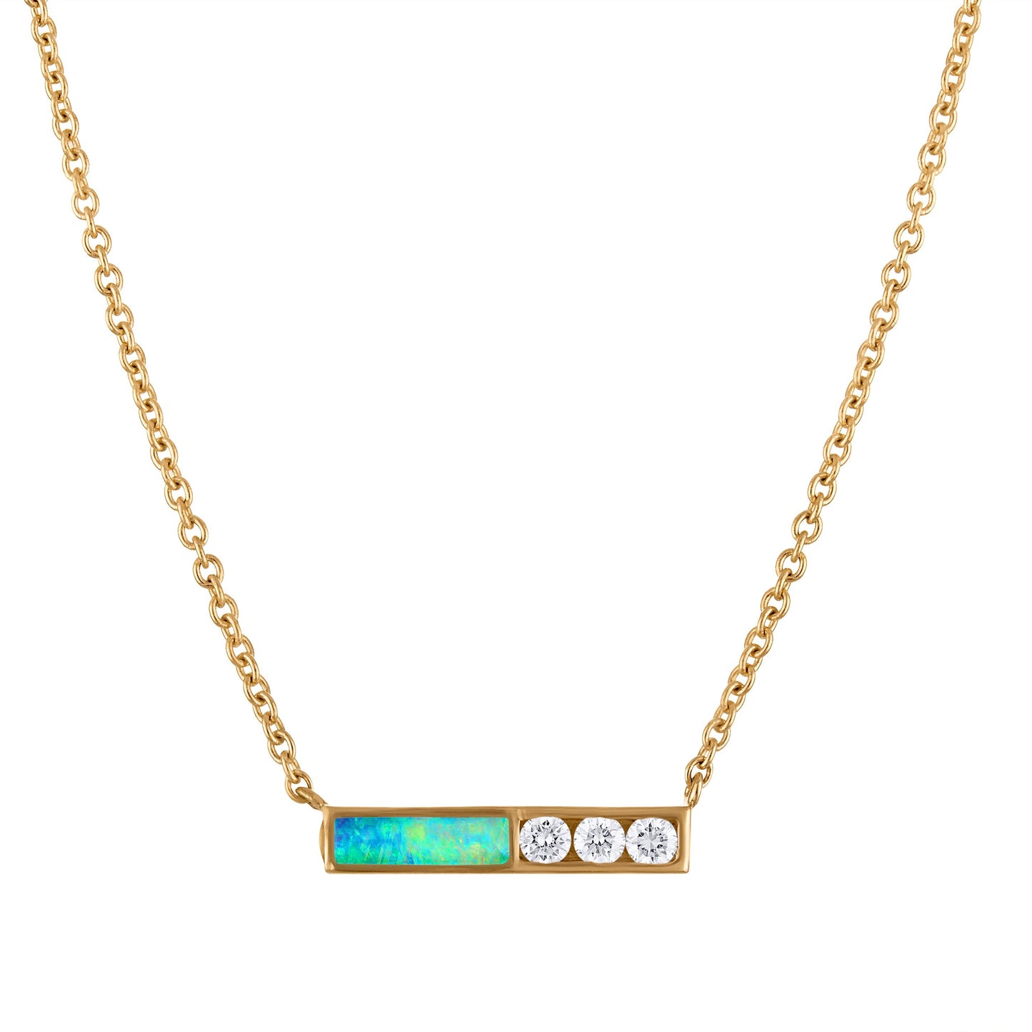 Australian Opal Bar of Light Necklace (with chain)