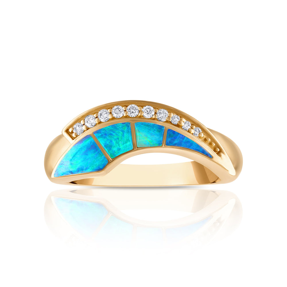 Australian Opal Eclipse Arc Ring