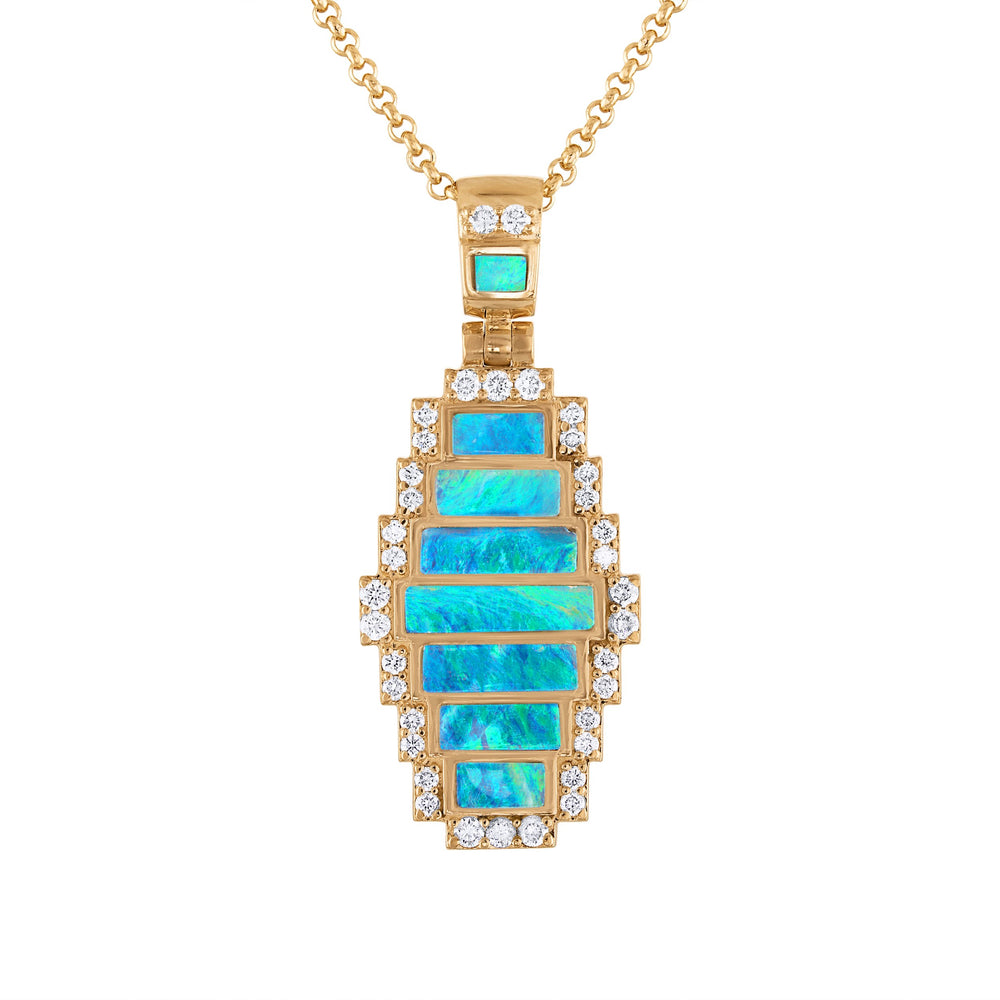 Australian Opal Infinity Crown Pendant (with chain)