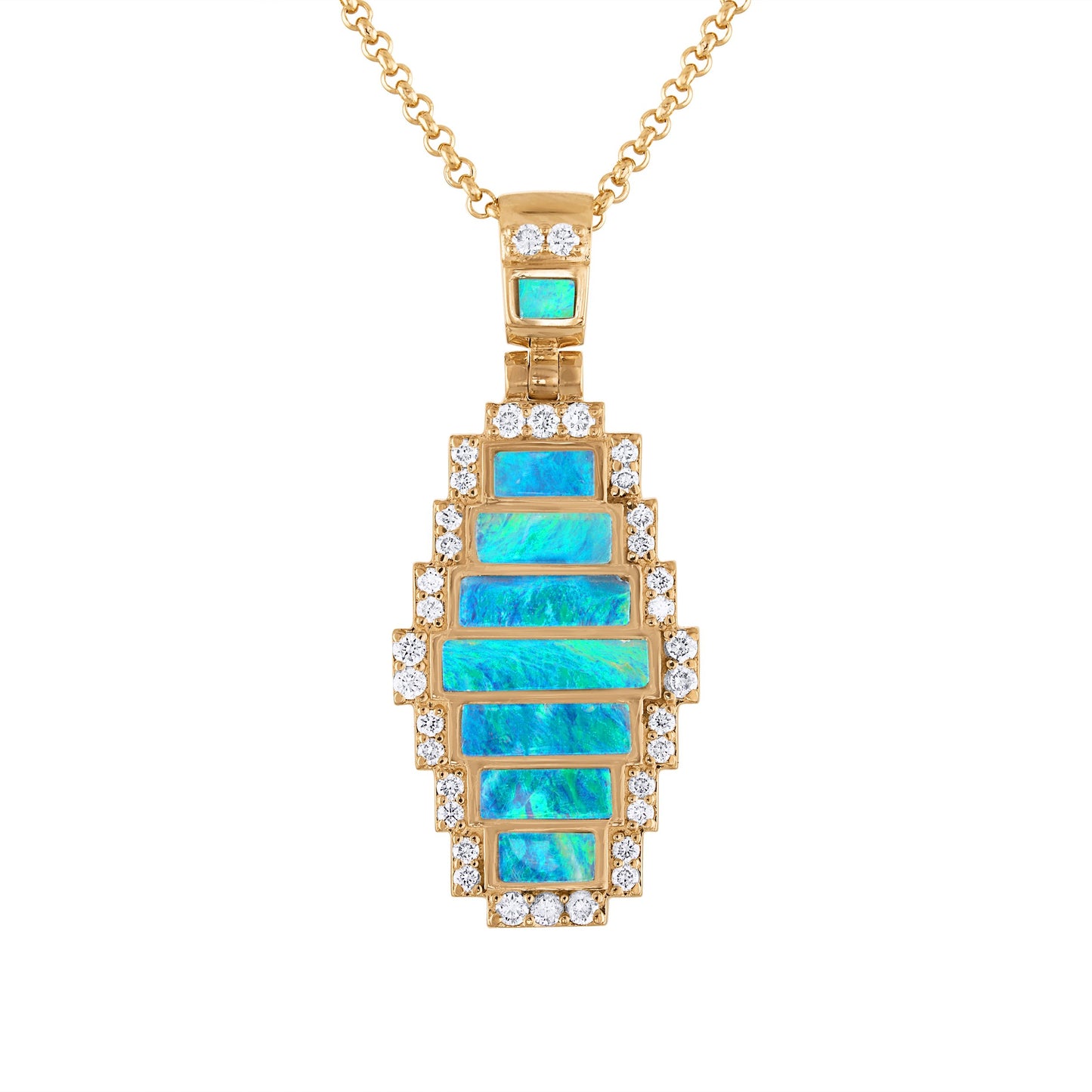 Australian Opal Infinity Crown Pendant (with chain)