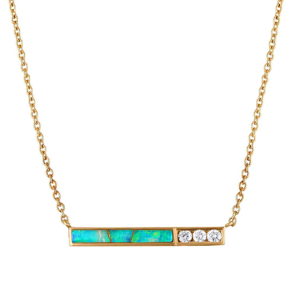 Australian Opal Linear Luxe Necklace (with chain)