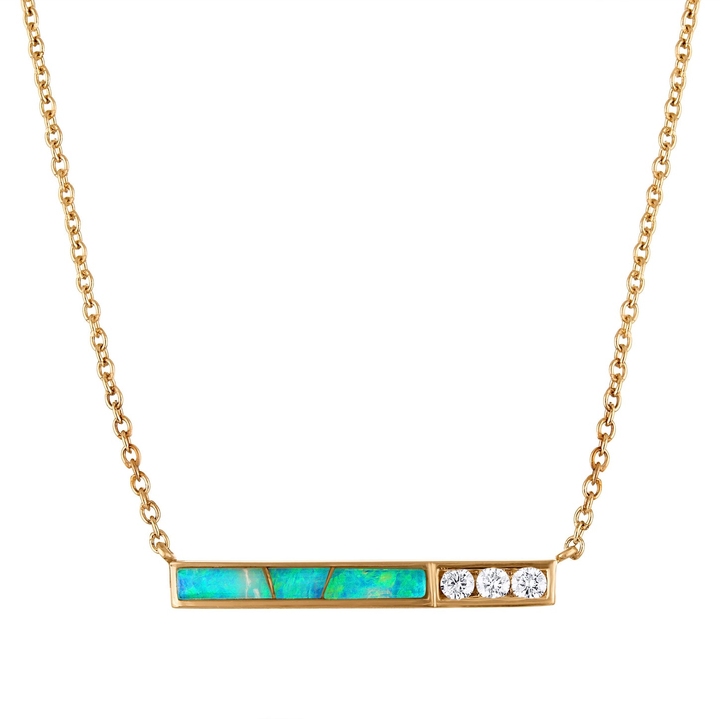 Australian Opal Linear Luxe Necklace (with chain)