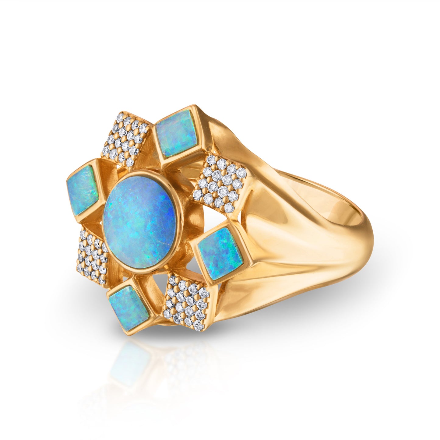 Australian Opal Ferris Medallion Ring