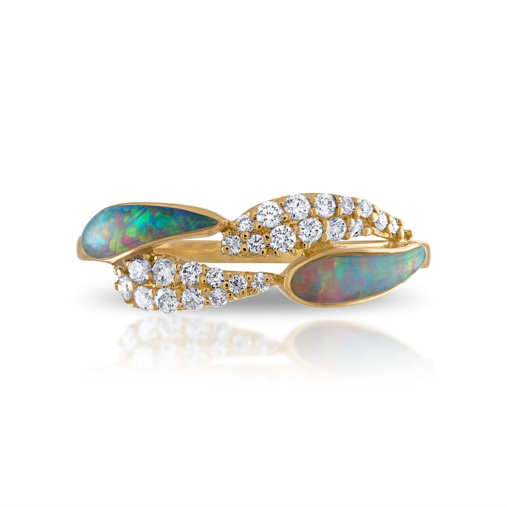 Australian Opal Ocean Ember Ring