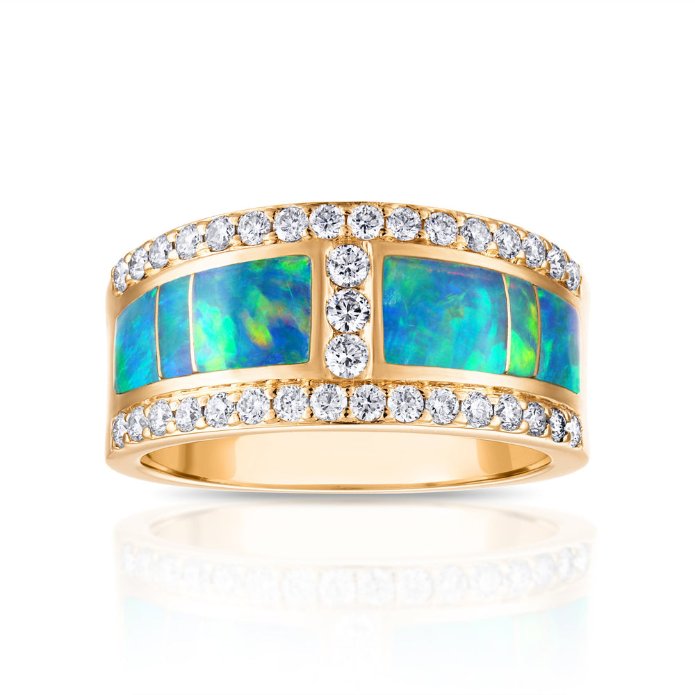 Australian Opal Starlight Divide Ring