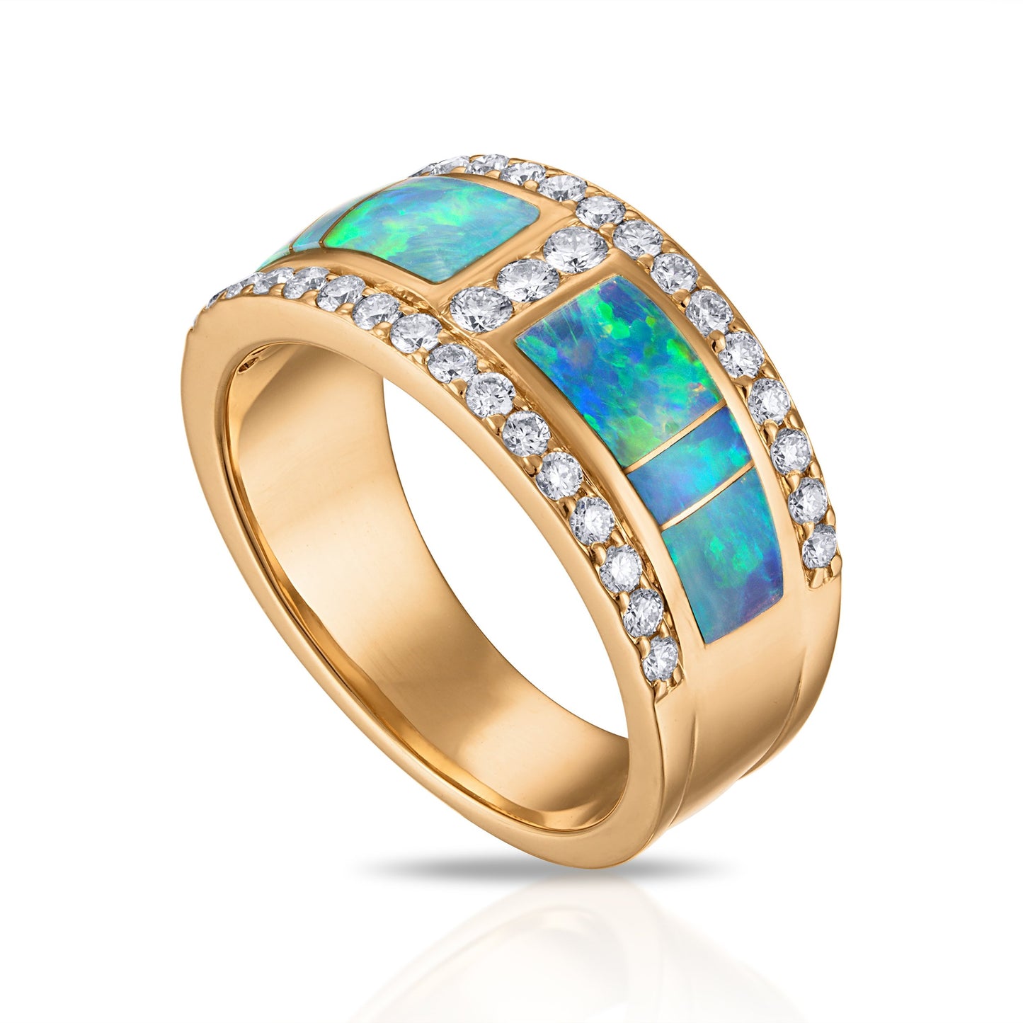 Australian Opal Starlight Divide Ring