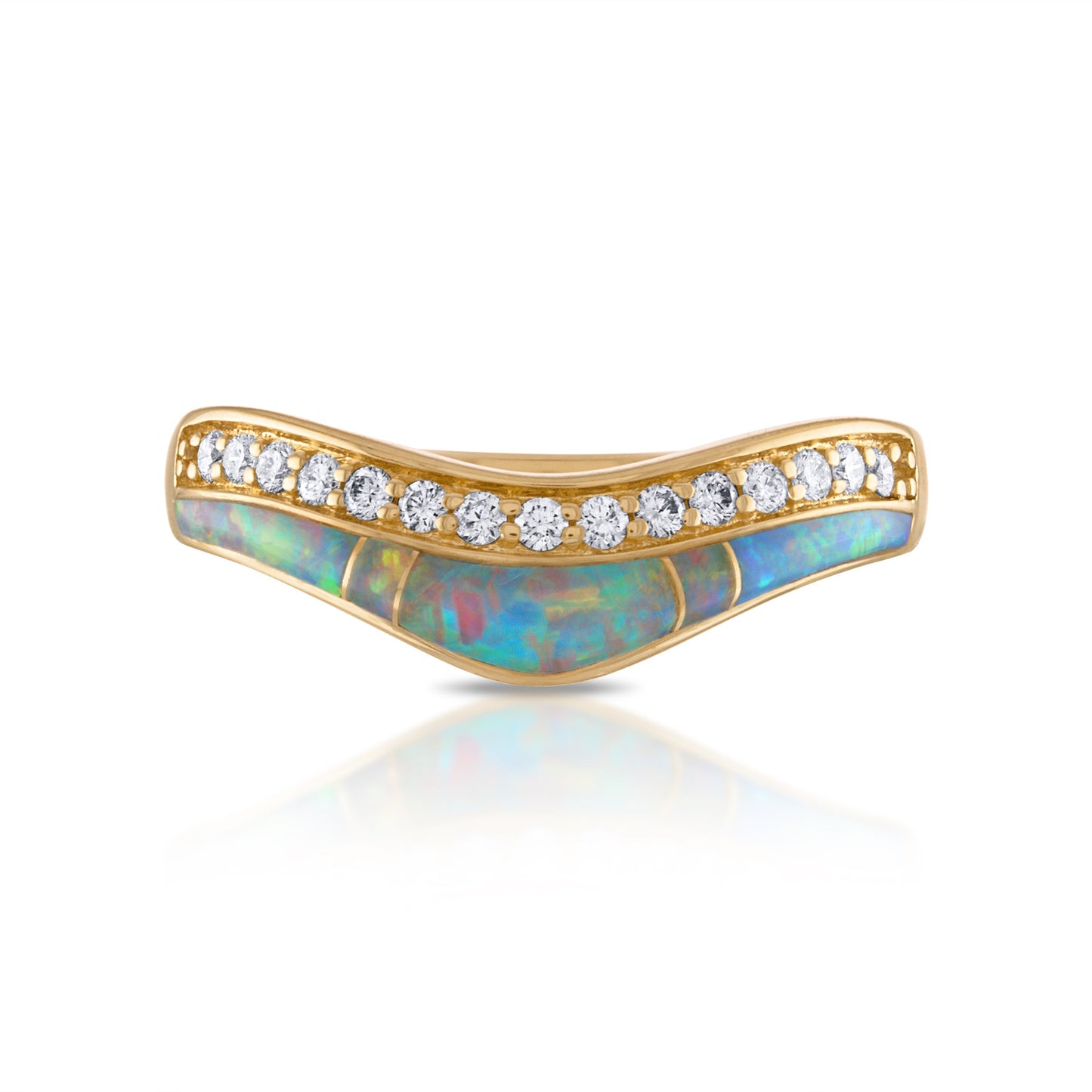 Australian Opal Wave Ring
