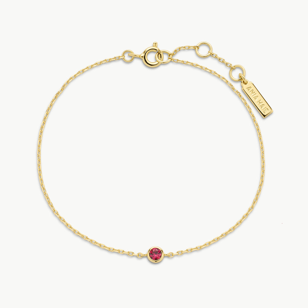 Gold Crimson Solitaire Bracelet