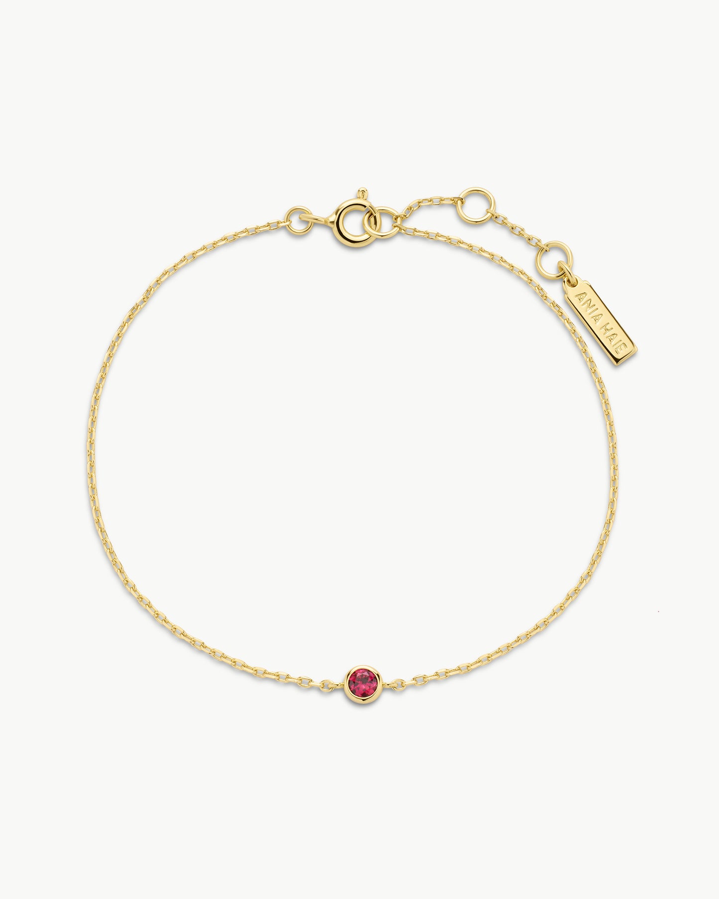 Gold Crimson Solitaire Bracelet