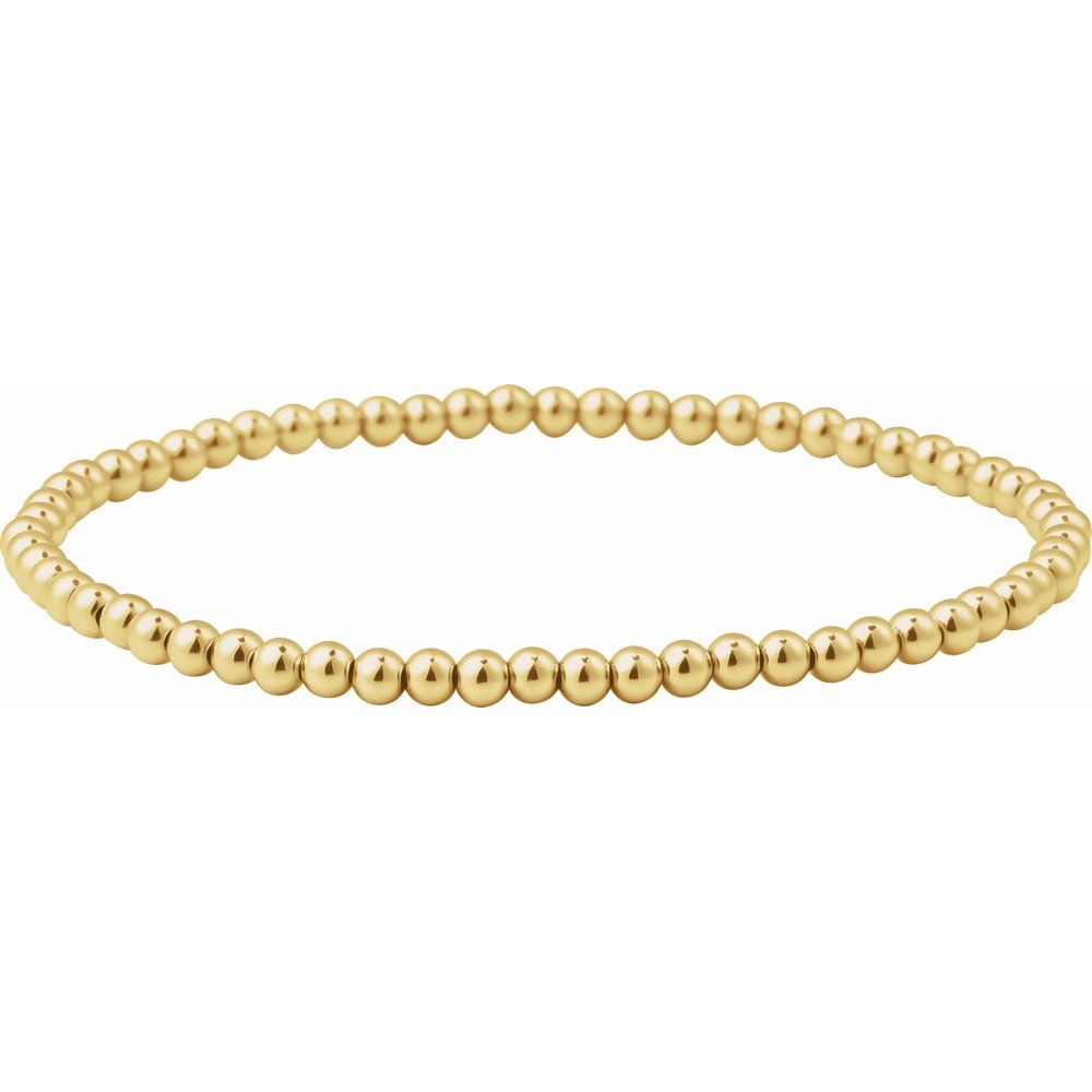 14K Yellow Gold-Filled Elastic Bead 6 1/2" Bracelet