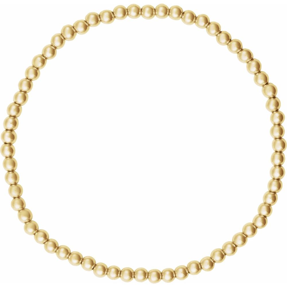 14K Yellow Gold-Filled Elastic Bead 6 1/2" Bracelet