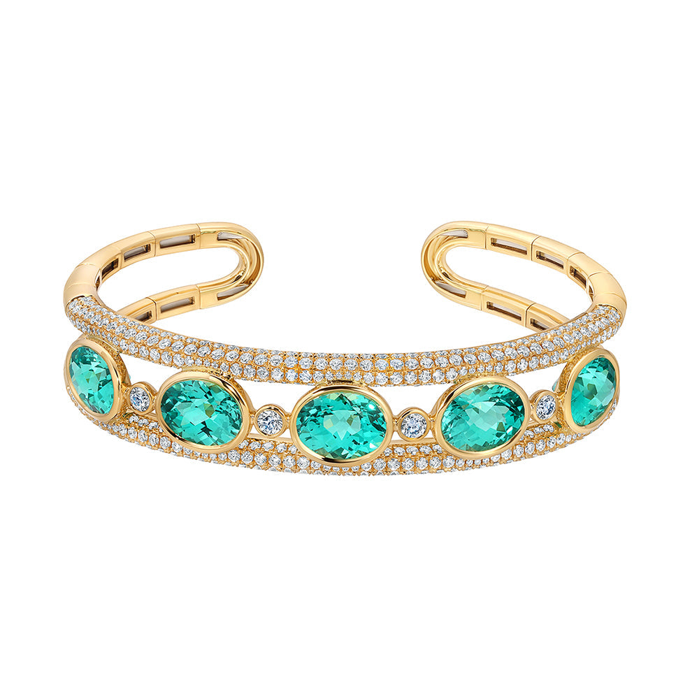 Chrysoberyl & Diamond Cuff