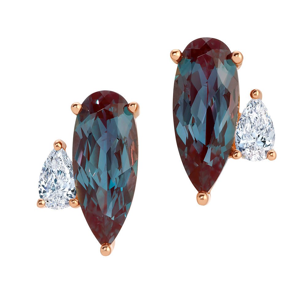 Alexandrite & Diamond Earrings