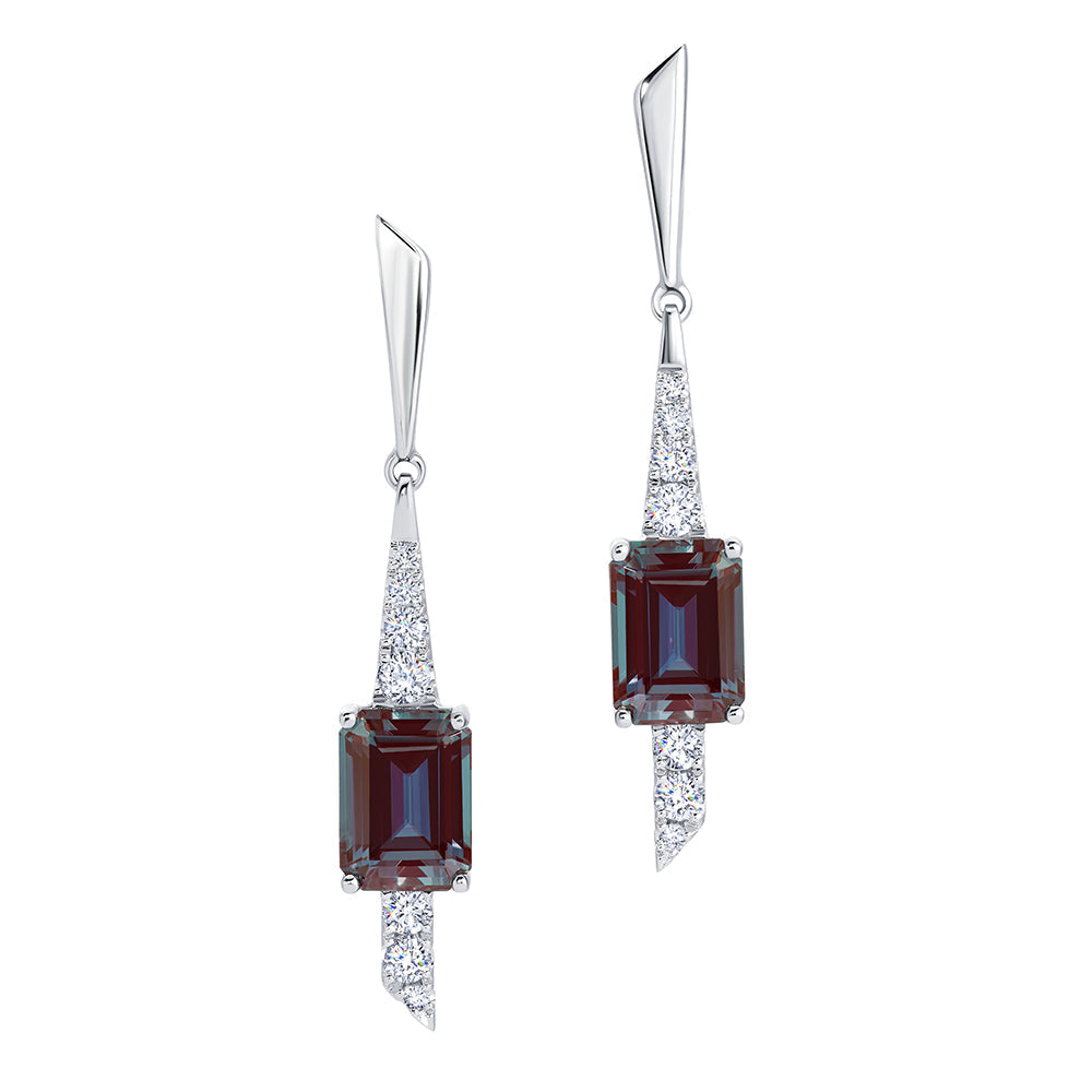 Alexandrite & Diamond Earrings