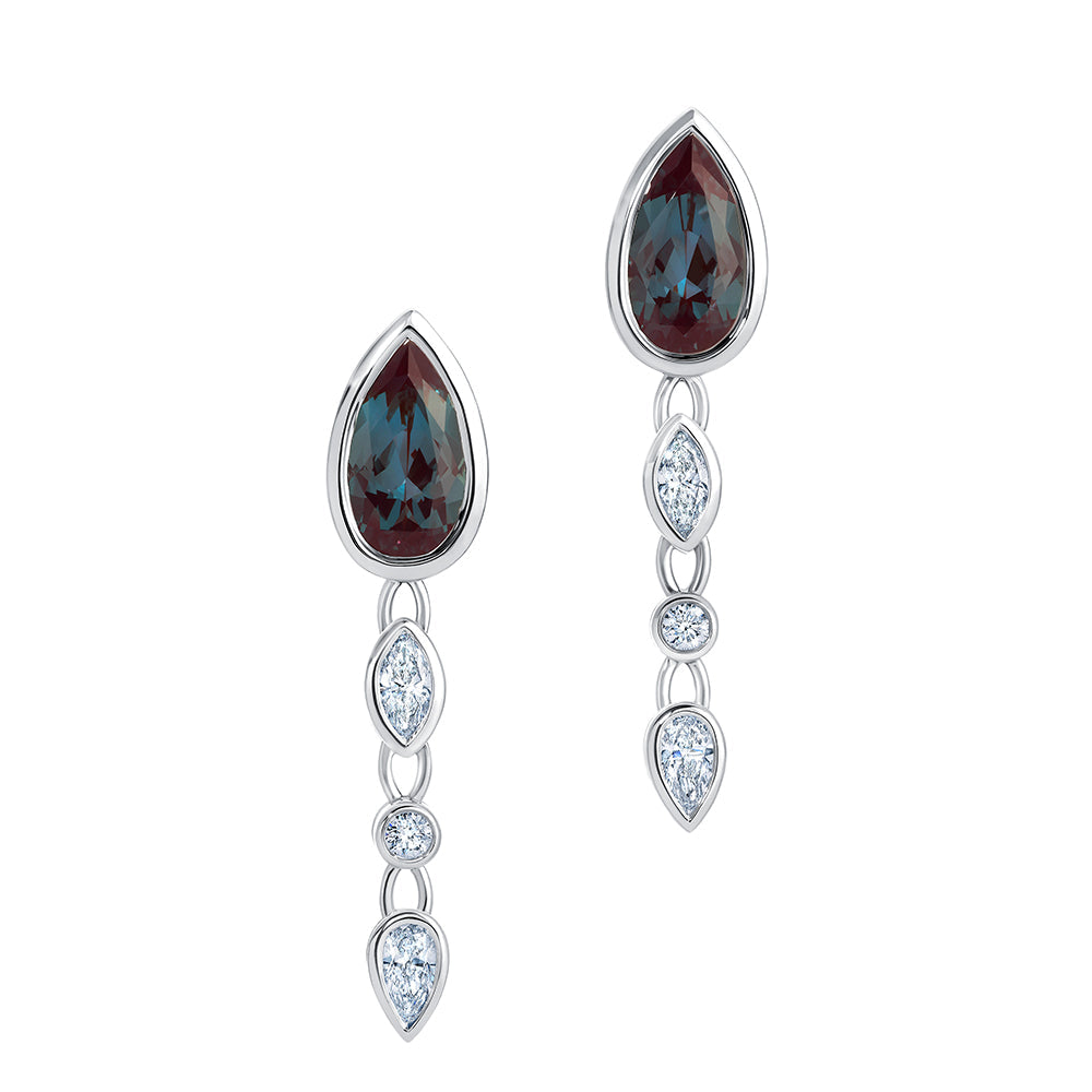 Alexandrite & Diamond Earrings