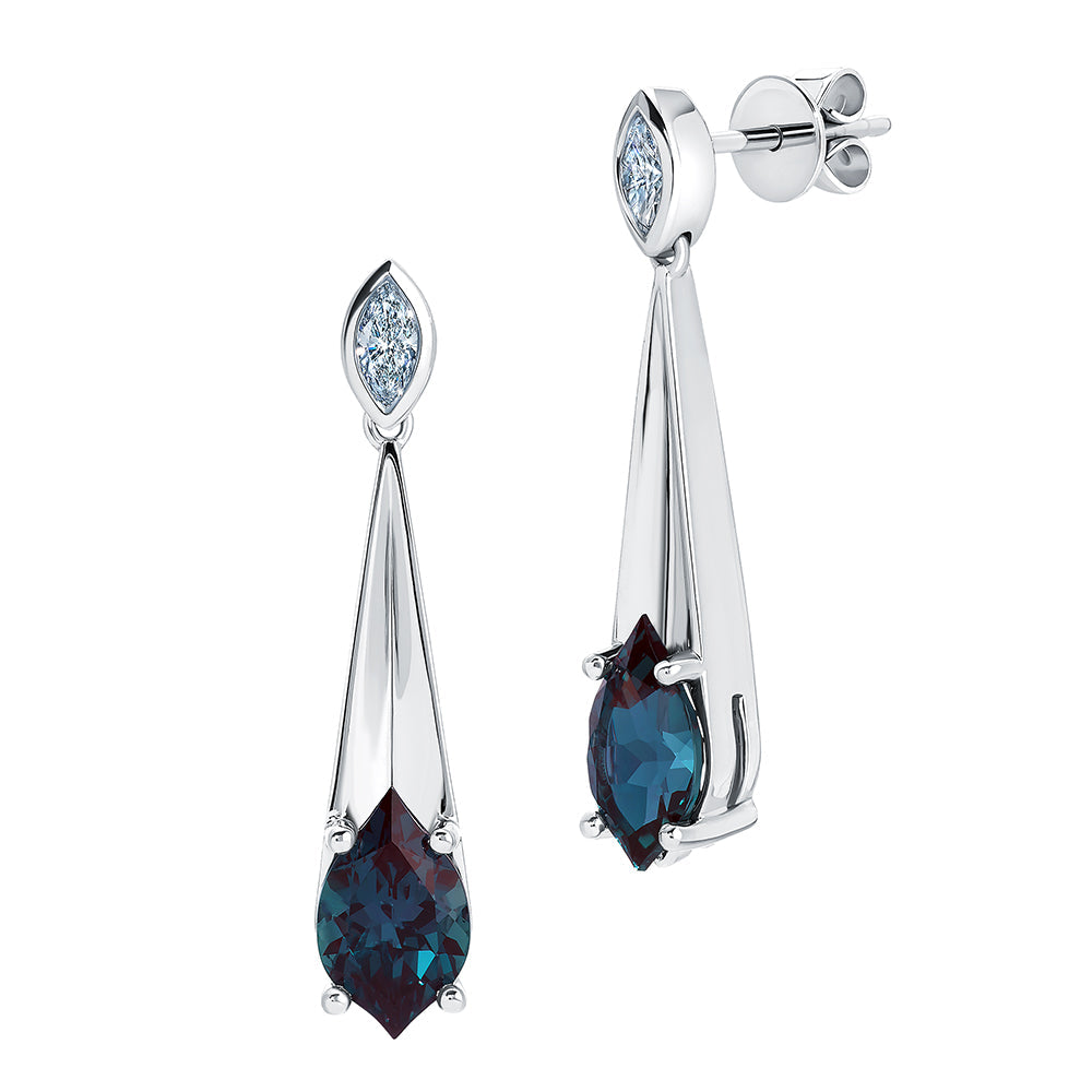 Alexandrite & Diamond Earrings