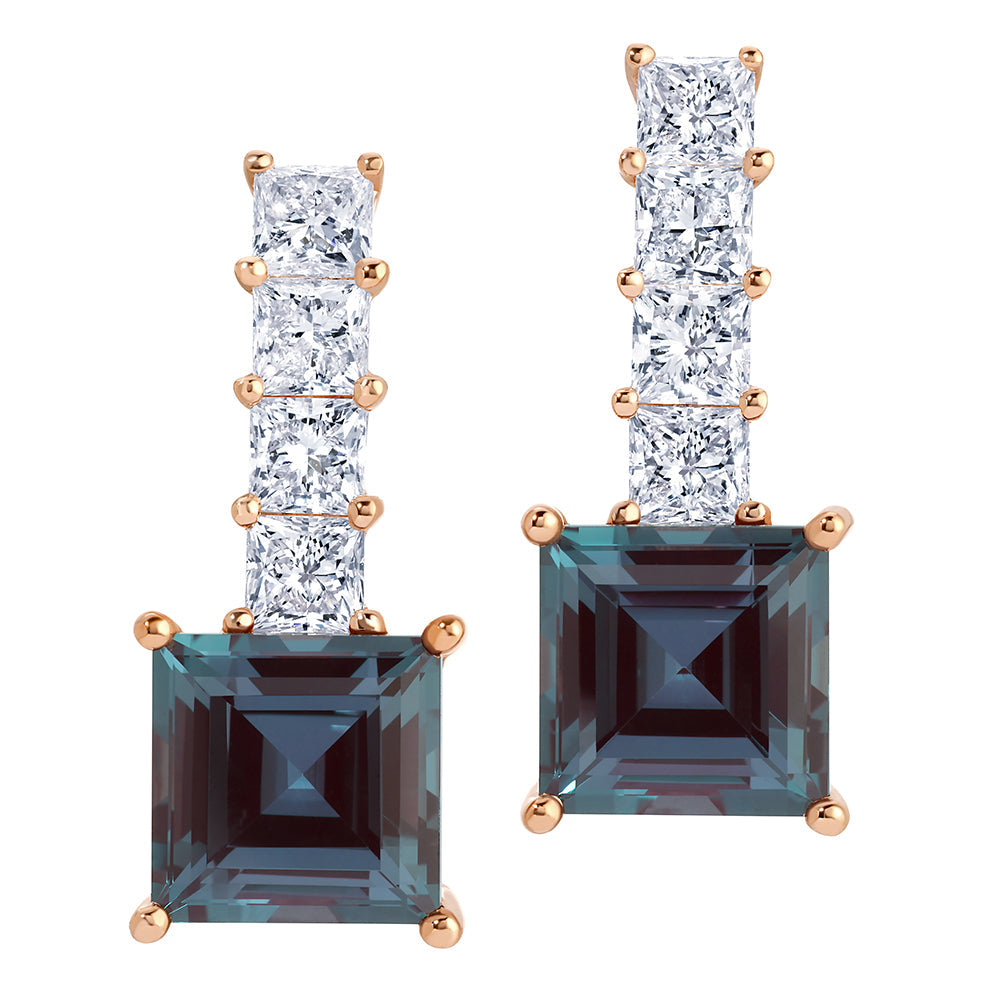 Alexandrite & Diamond Earrings