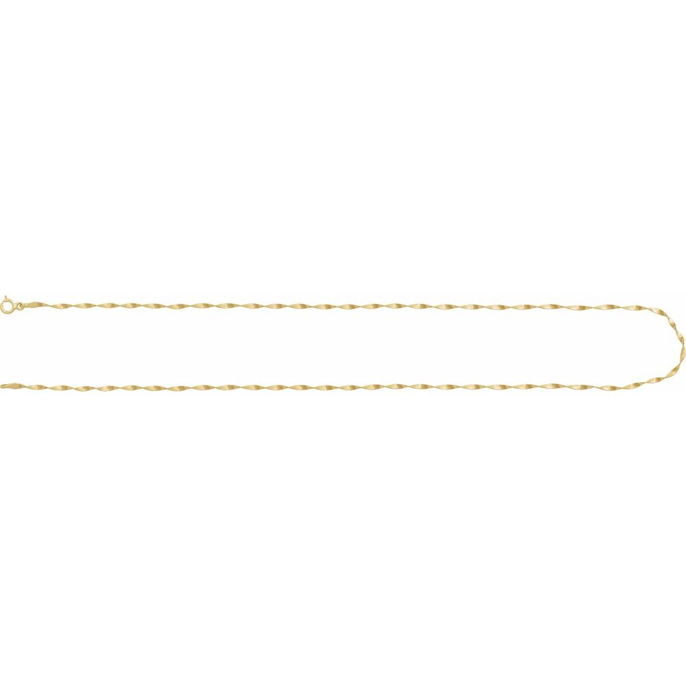 14K Yellow 1.6 mm Twisted Herringbone 18" Chain