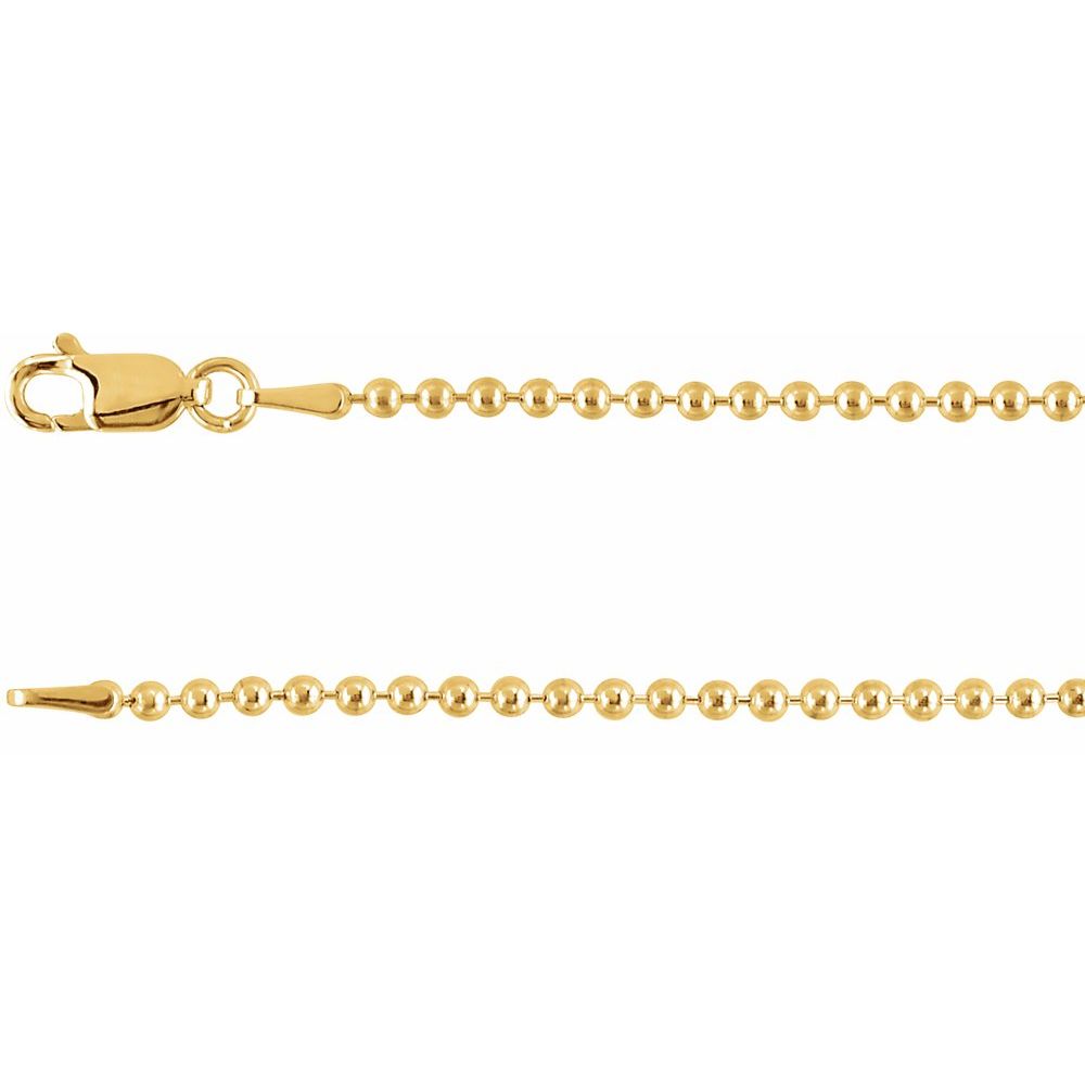 14K Yellow Gold-Filled Hollow Bead 18" Chain