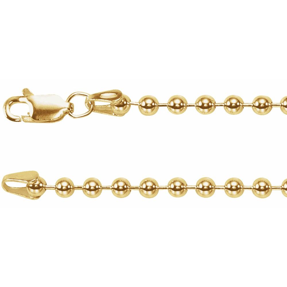 14K Yellow Gold-Filled Hollow Bead 18" Chain