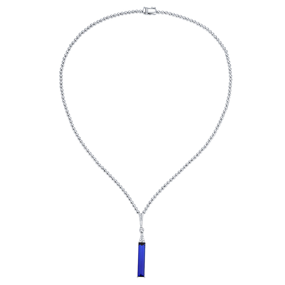 Blue Sapphire & Diamond Necklace