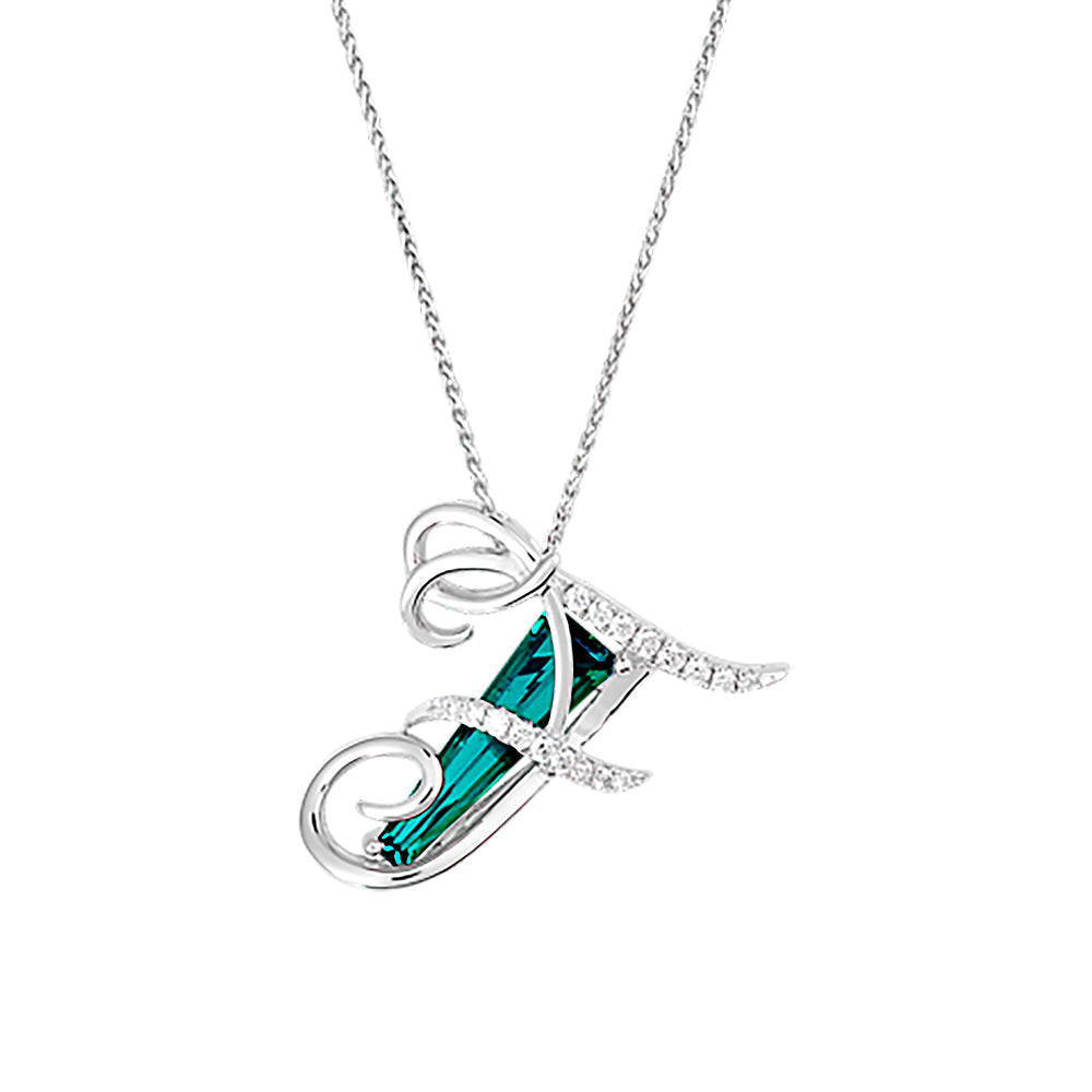 
                  
                    Silver Initial A-Z Gemstone Pendant
                  
                