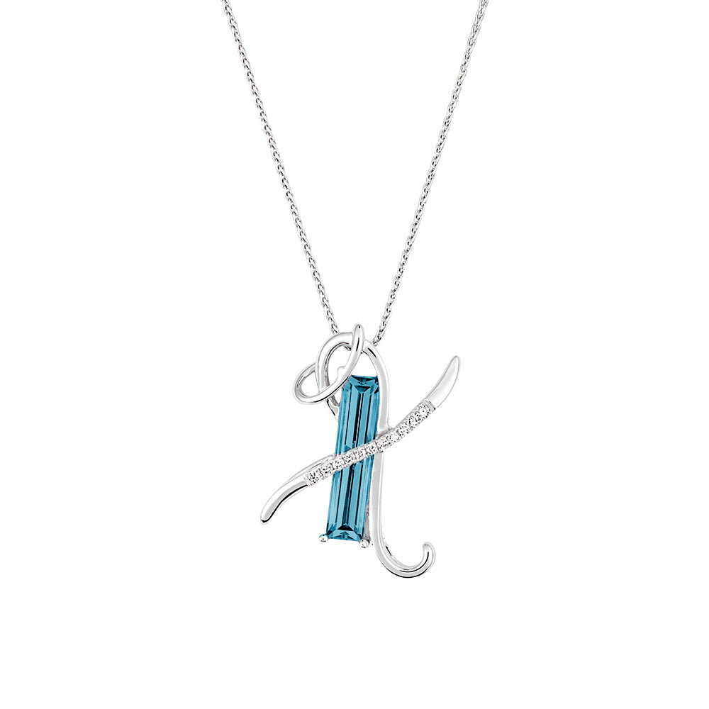 
                  
                    Silver Initial A-Z Gemstone Pendant
                  
                